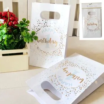 1st Birthday Party Bags Blue and Gold