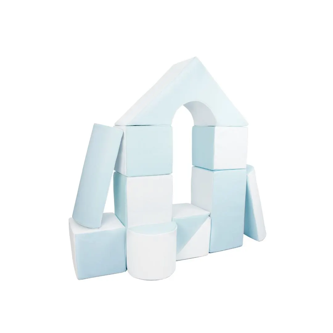 Eco Leather Castle Soft Play Set - Blue / White