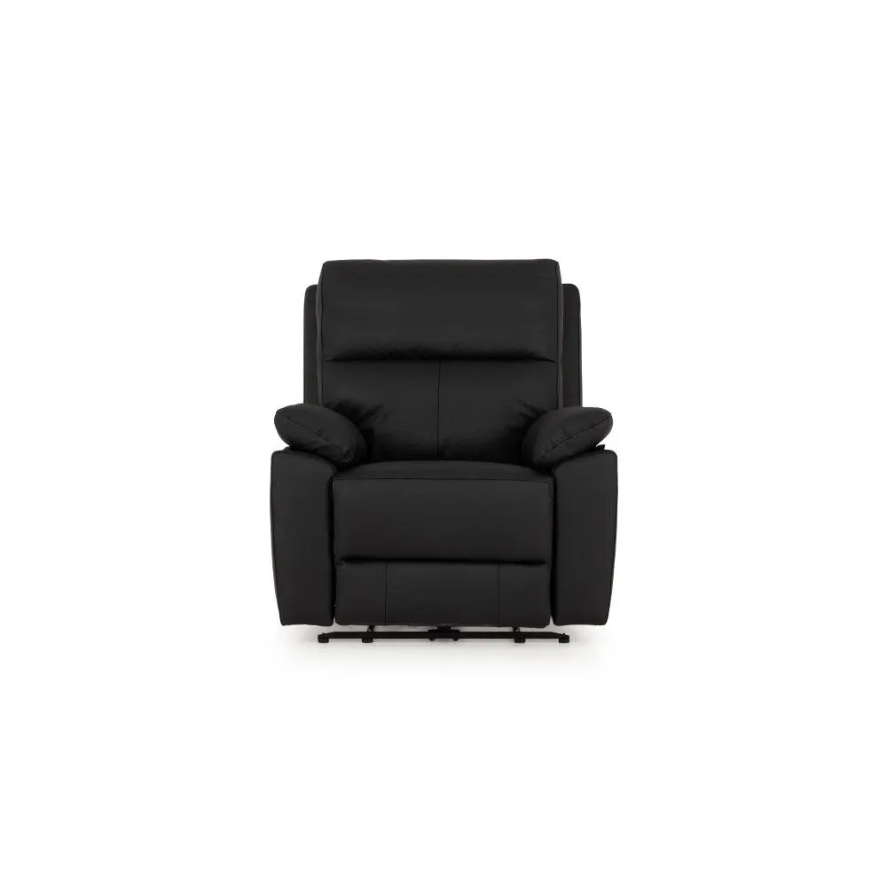 Gracey Leather Electric Recliner Chair, Black
