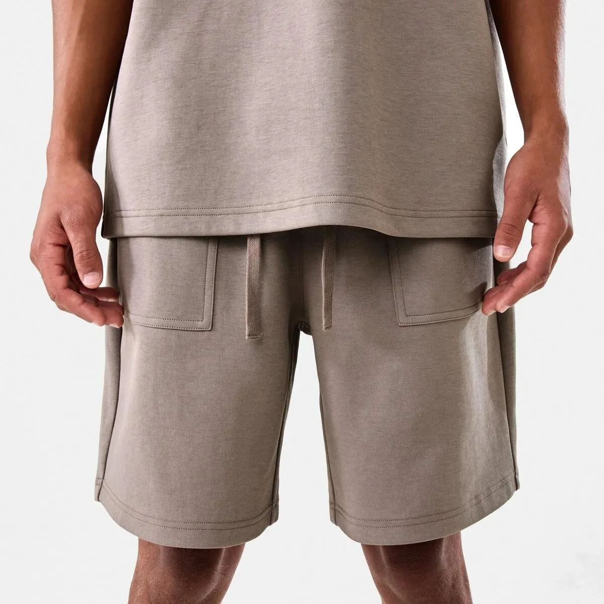 Elastic Waist Interlock Knit Shorts