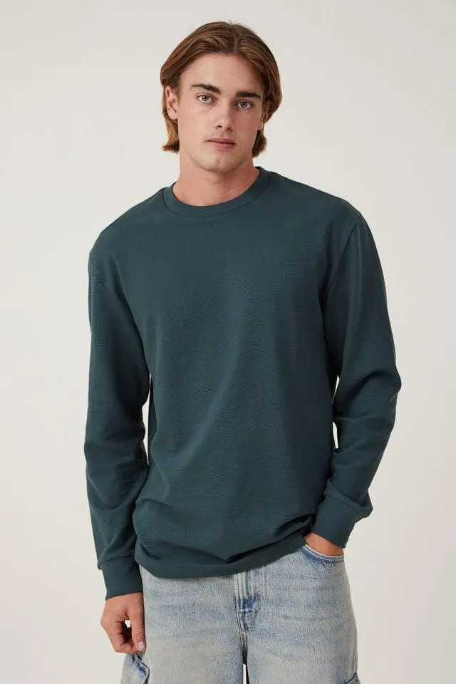 Loose Fit Rib Long Sleeve Tshirt