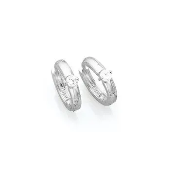 Sterling Silver Cubic Zirconia Huggies