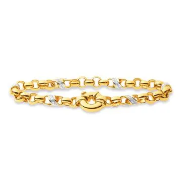 9ct, Diamond Twist Belcher Bracelet Total Diamond Weight=.25ct