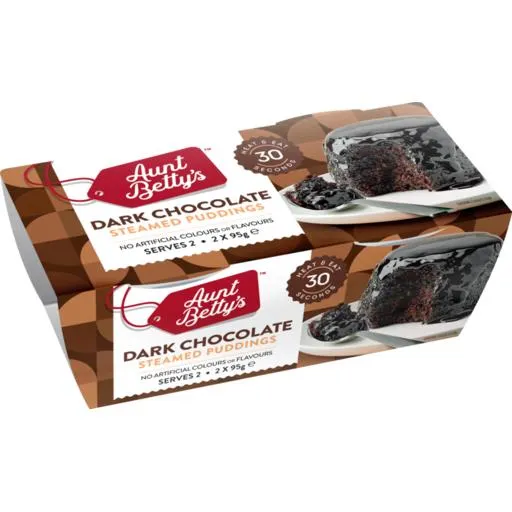 Aunt Betty's Steamed Pudding Dark Chocolate 2 Pack