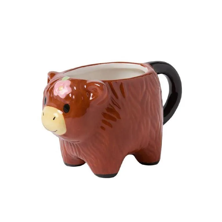 Living & Co Highland Cow Mug Brown Mid