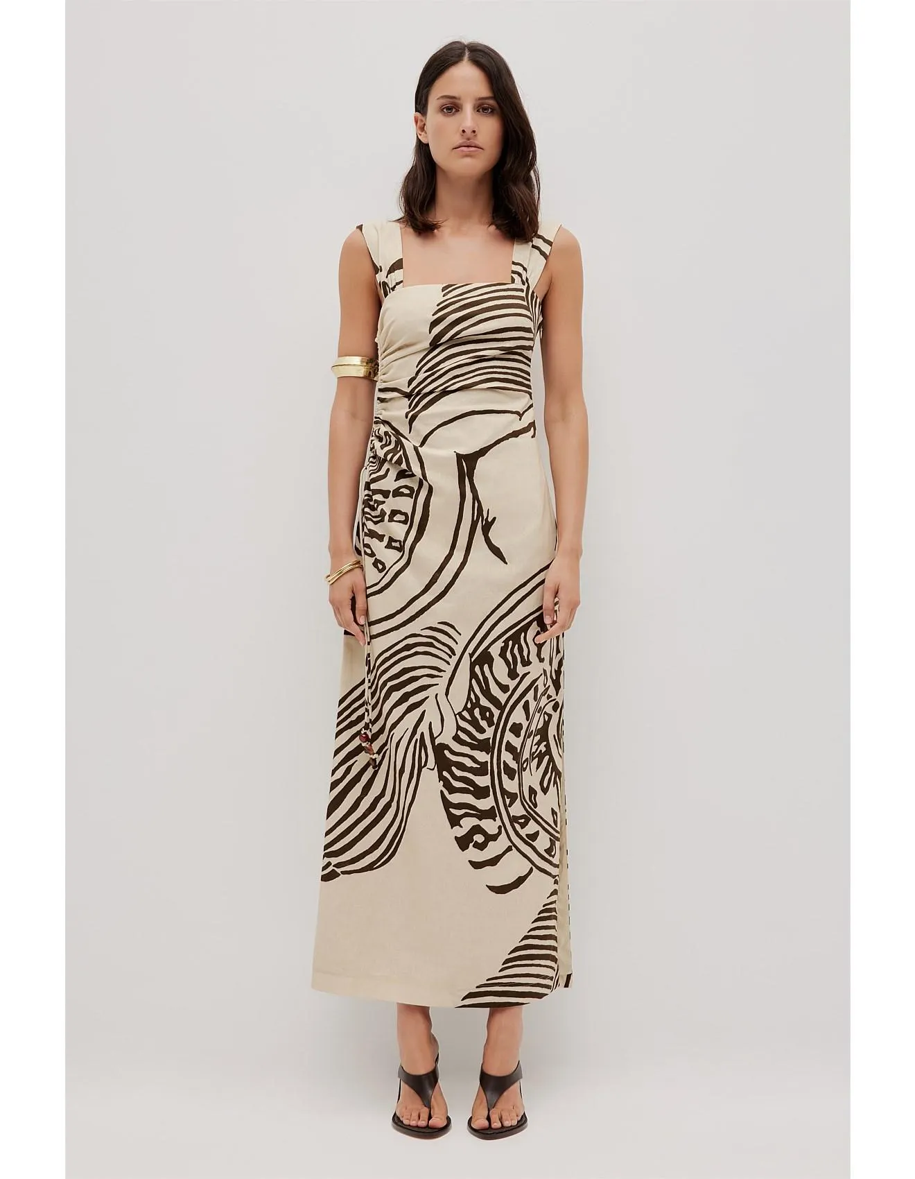 ELARA RUCHED MIDI DRESS