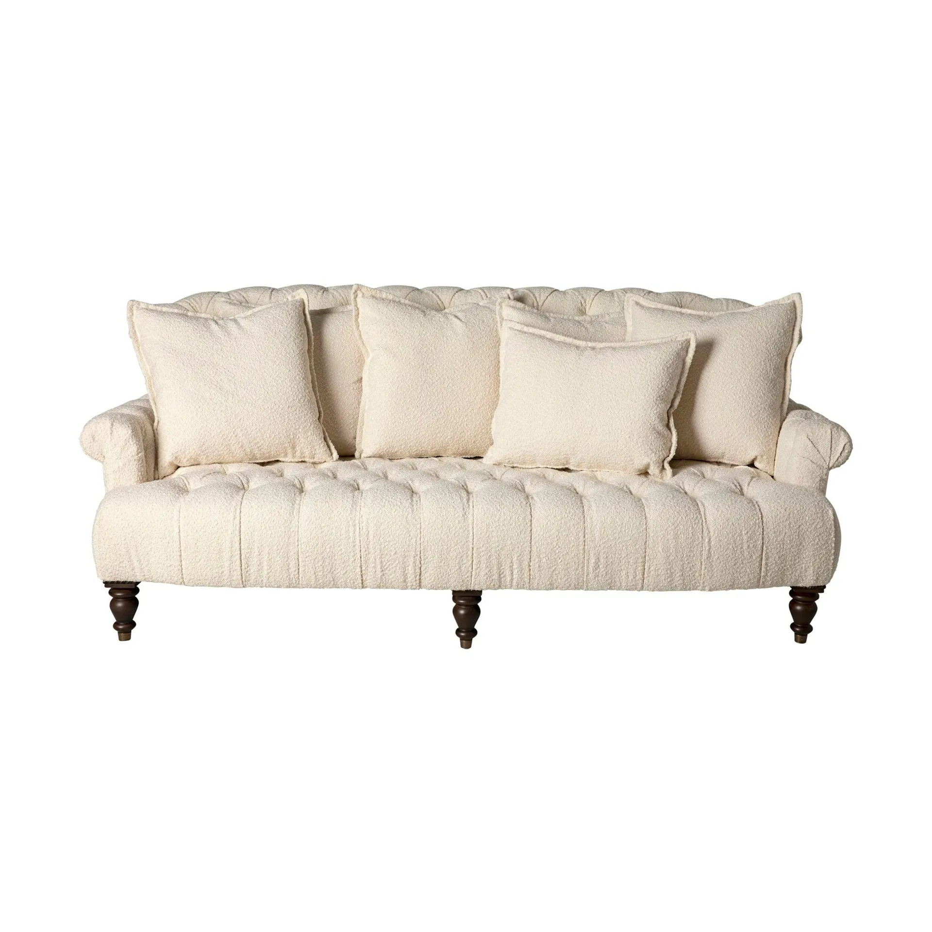 Ariane 3 Seater Boucle Sofa Natural (Black Leg) C-046