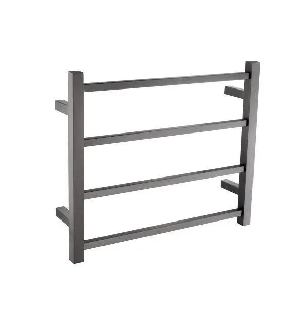 HTLSQ4GM Square Heated Towel Rail 4 Bars Gun Metal