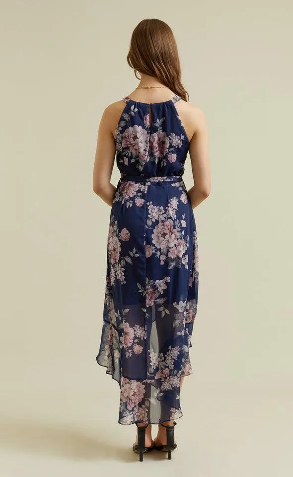 Chiffon Halter Hi Low Maxi