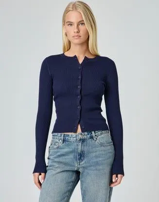 Ribbed Button Through Cardigan