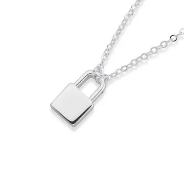 Sterling Silver Padlock Necklace