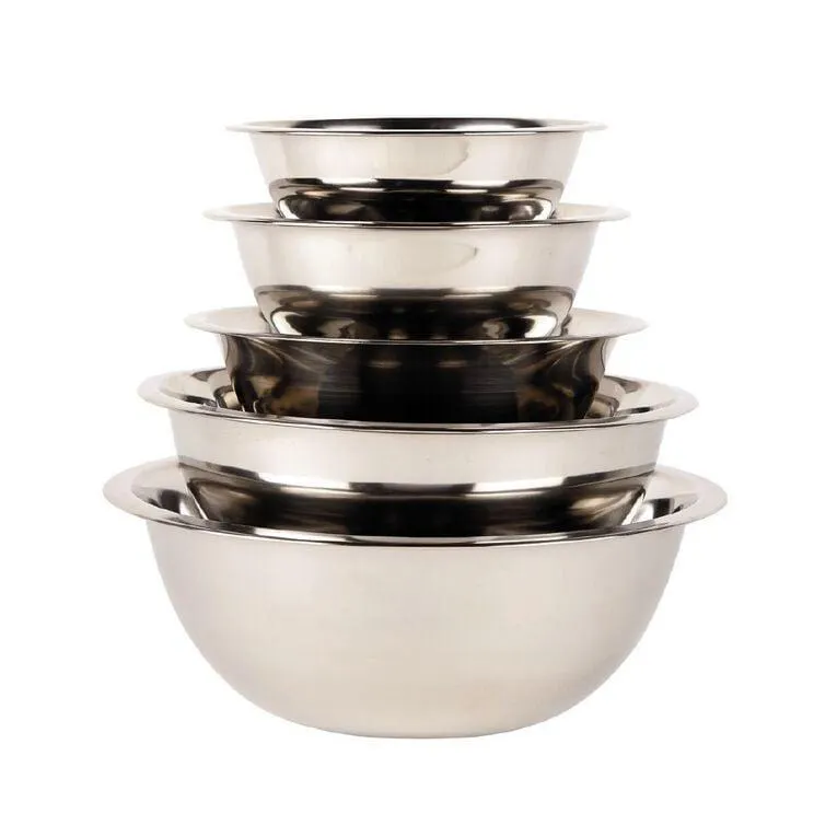 Living & Co Nested Bowls Set Stainless Steel 5 Pack