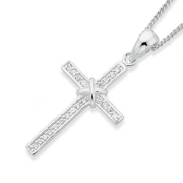 Sterling Silver Cubic Zirconia Cross