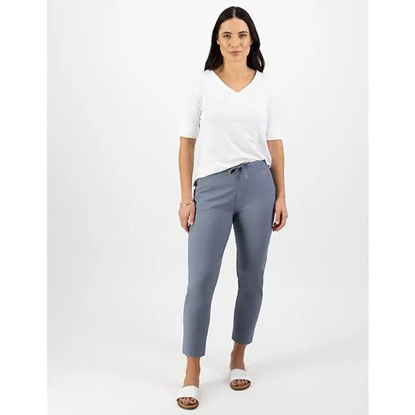 7/8 Length Elastic Waist Pants Atlantic