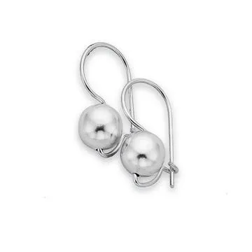 Sterling Silver 8mm Euroball Earrings