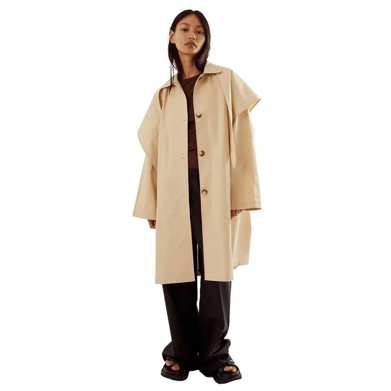 COMMONPLACE ESSENTIALS Summer Trench W/ Detachable Scarf