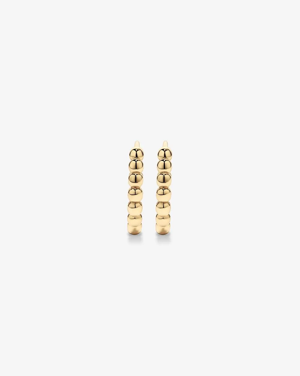 13.5mm Large Beaded Huggie Earrings in 10kt Yellow Gold