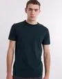 Organic Crew Neck Basic T Shirt in Dark Green