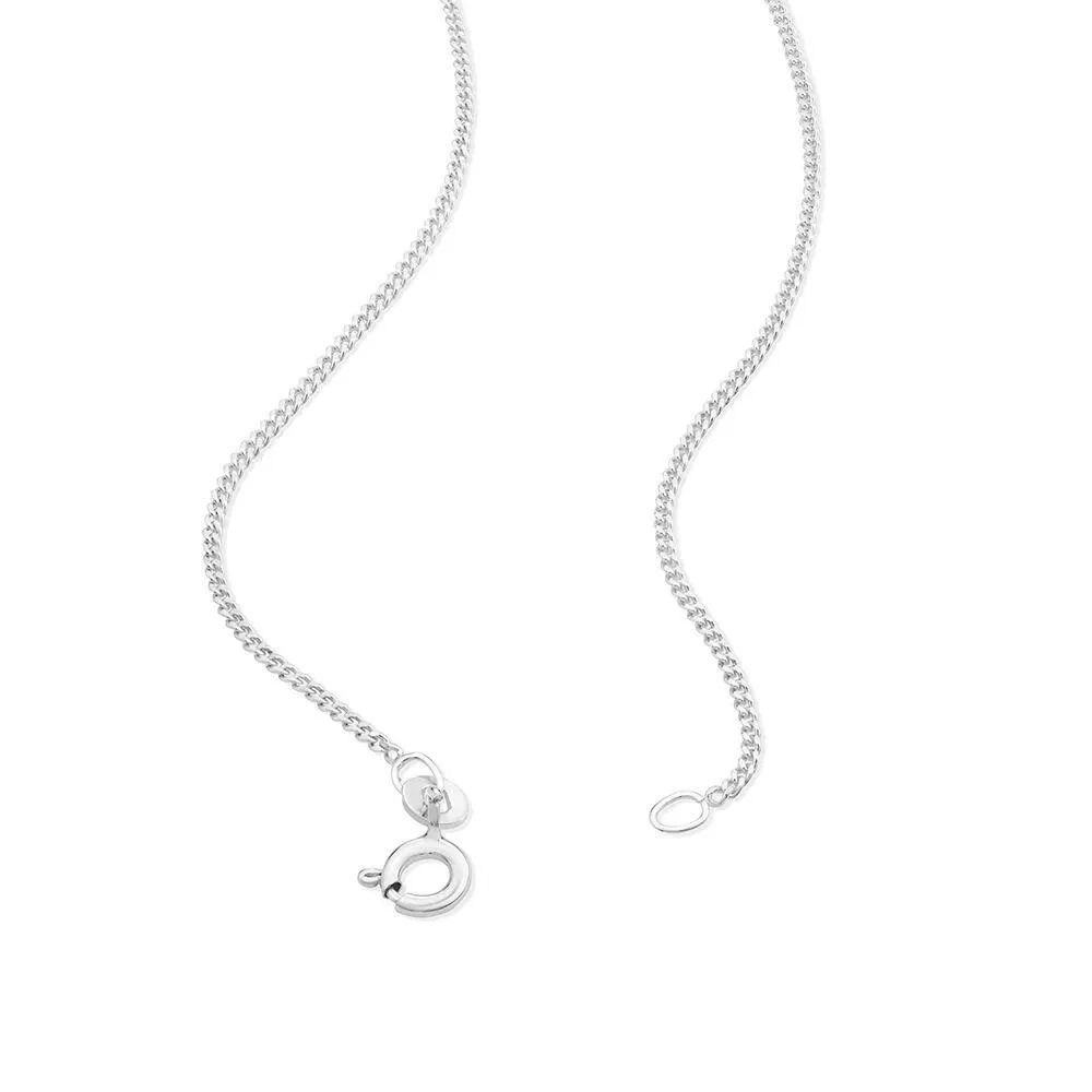 45cm (18") 1.4mm Width Curb Chain in Sterling Silver