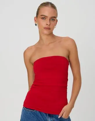 Longline Strapless Ruched Knit Bandeau