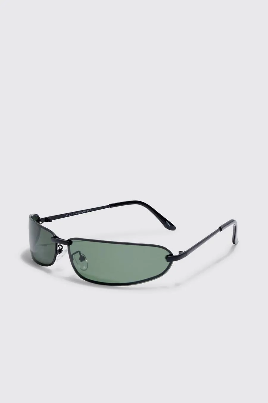 Wrap Lens Metal Sunglasses