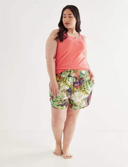 Studio Curve Sleep Short PJ Set, Mango & Havana