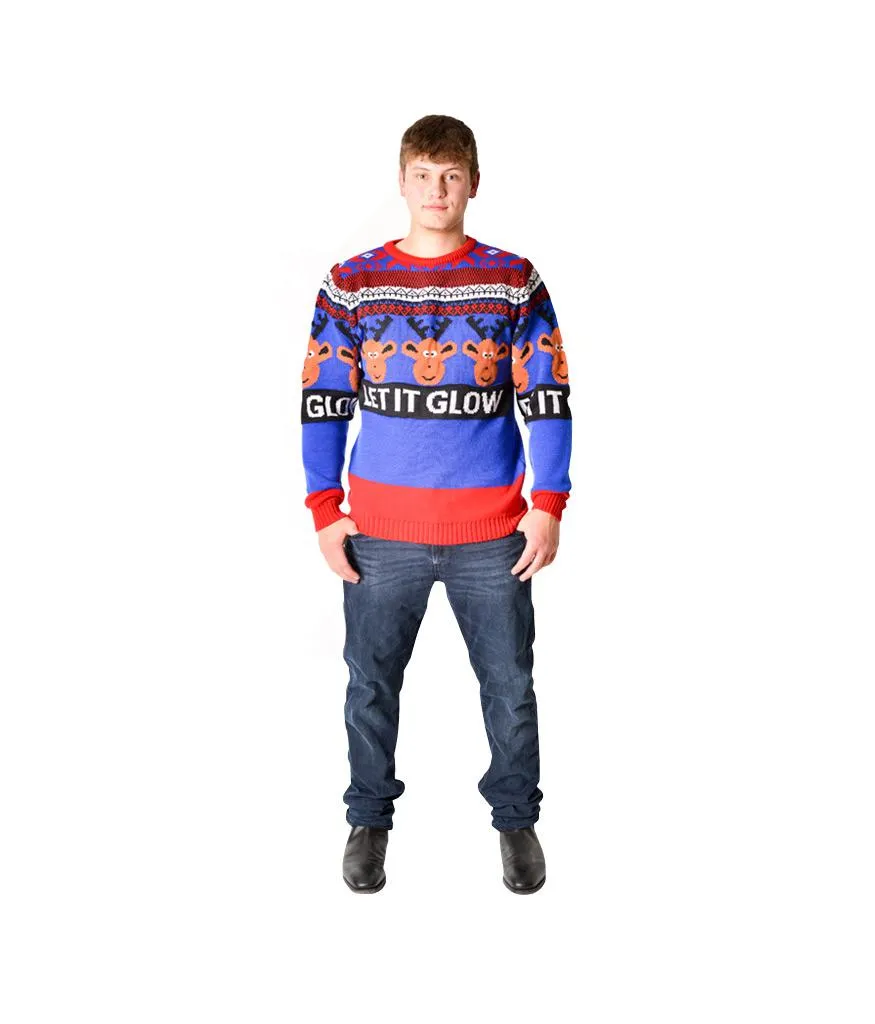 Xmas Jumper Let It Glow Man
