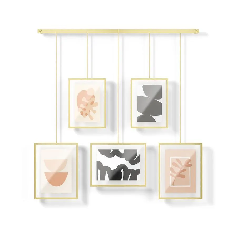 Umbra Exhibit Wall Picture Frames (Set of 5) Matte Brass