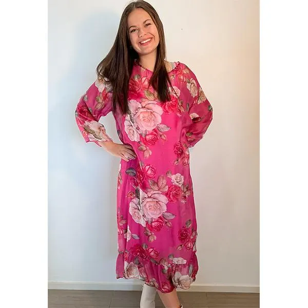 Rose Garden Long Dress Pink