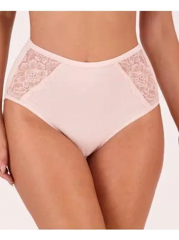 Women's Lace Side Full Briefs in Pink