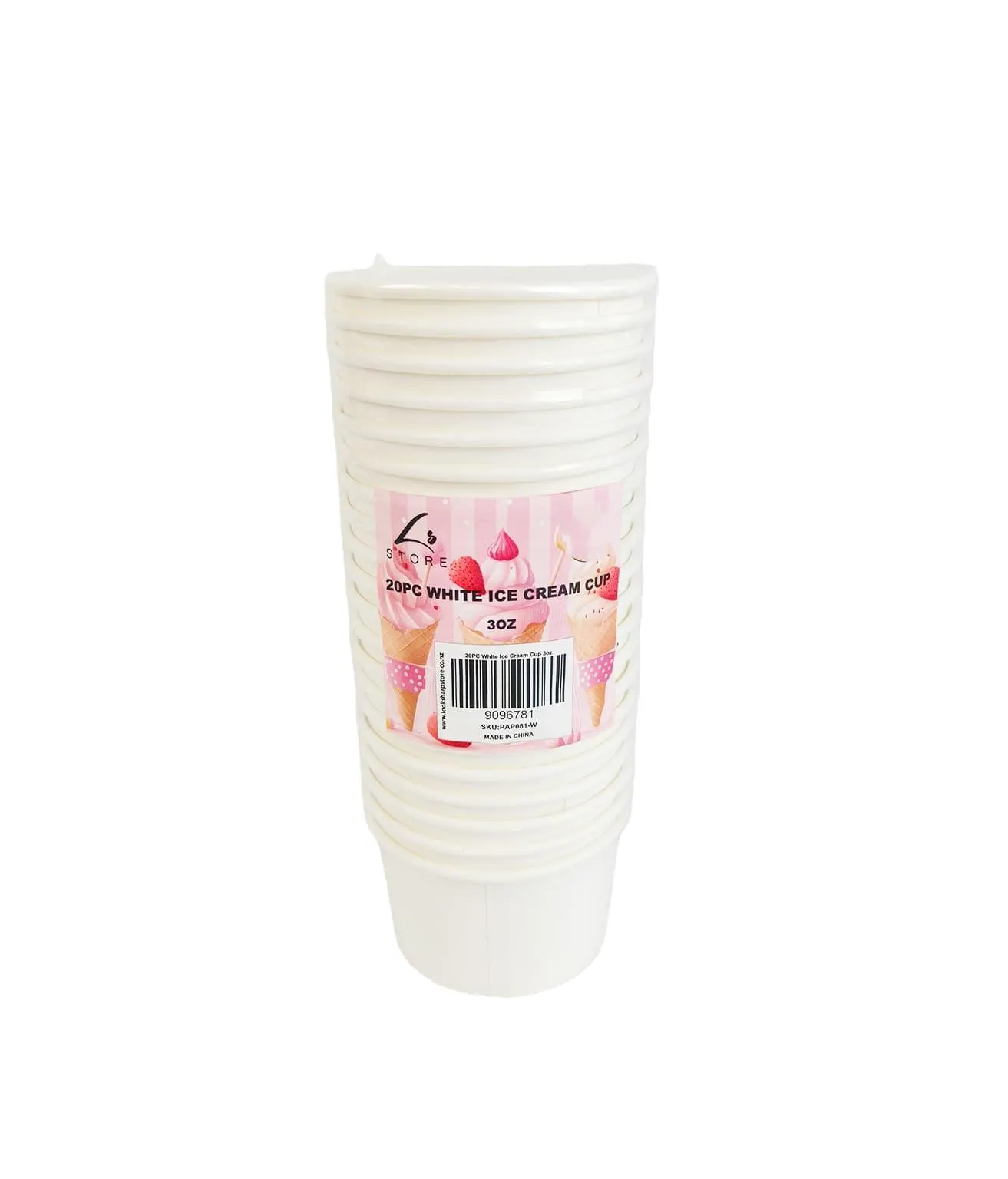 White Ice Cream Cup 3oz 20pc