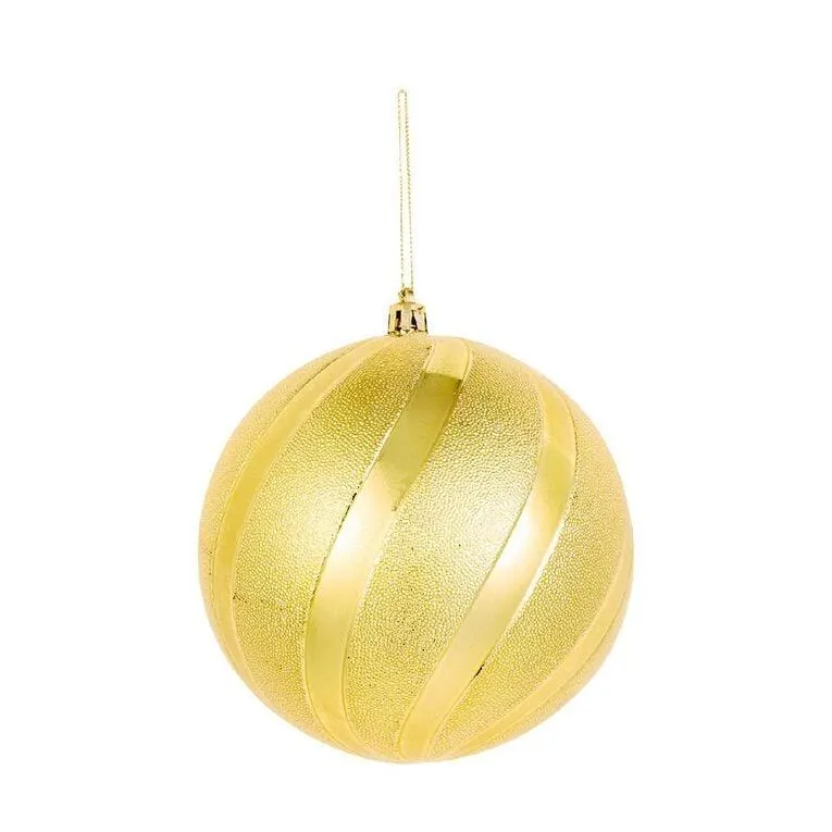 Wonderland Christmas Baubles 12cm Gold 6 Pack