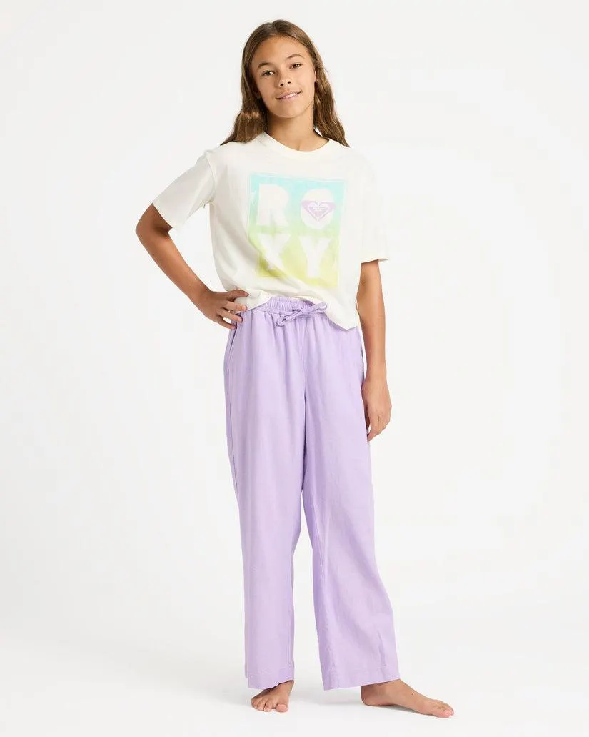GIRLS 4-16 LEKEITO BREAK LINEN PANTS