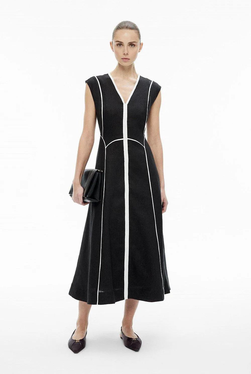 Piped Midi Dress