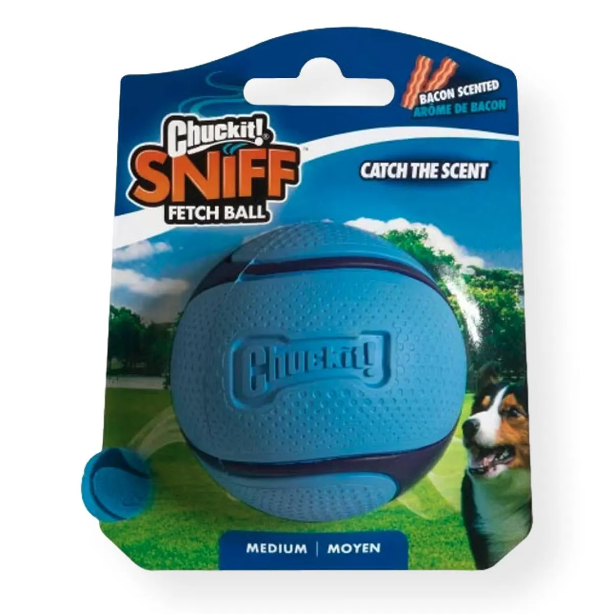 Chuckit Sniff Fetch Ball Bacon Medium 1 pack