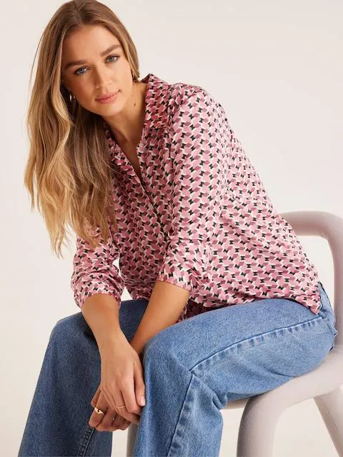 Elise Satin Collar Shirt