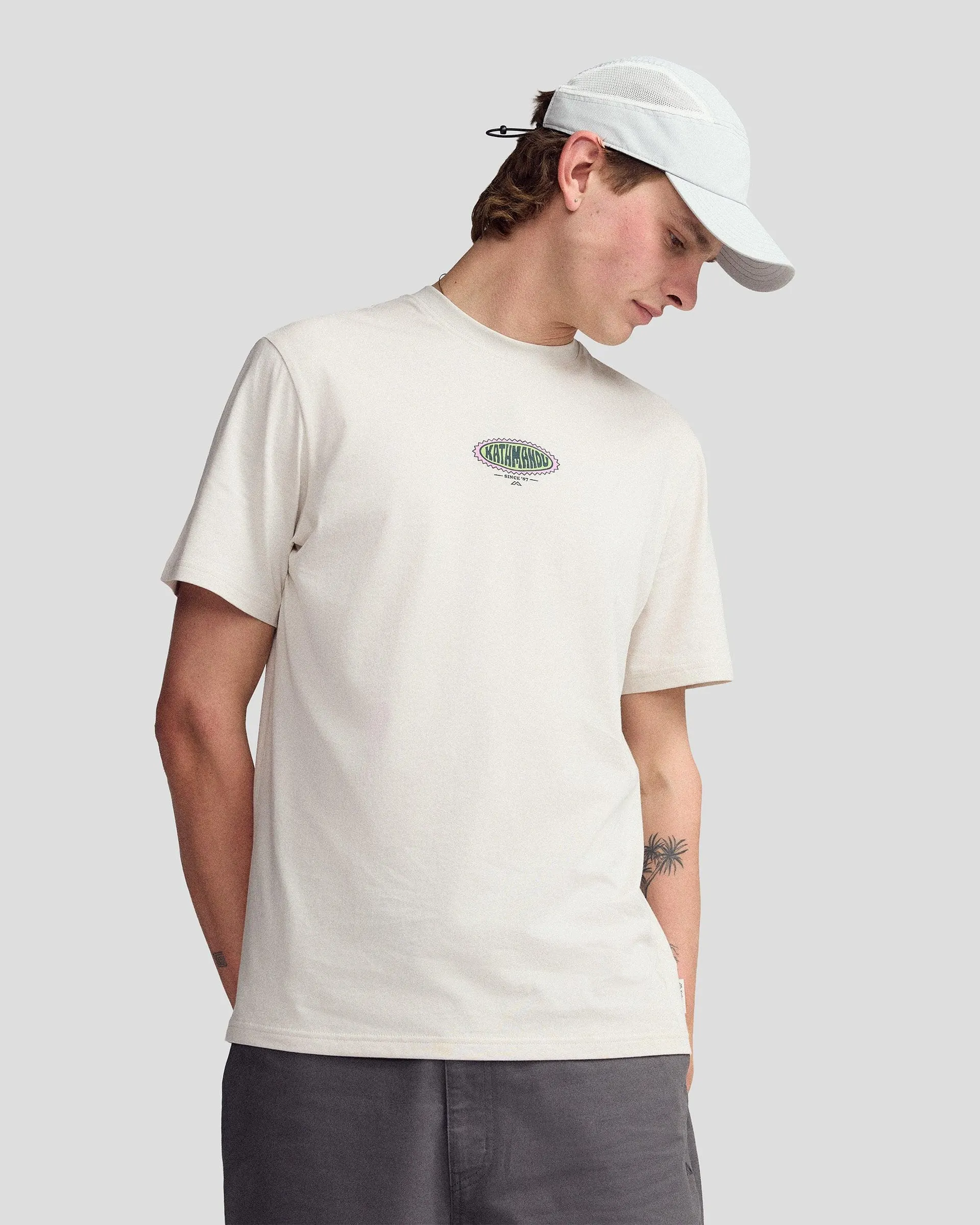 Men’s Retro Badge Organic Cotton T-Shirt - Shroom