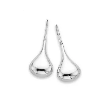 Sterling Silver Wide Teardrop Shape Earrings