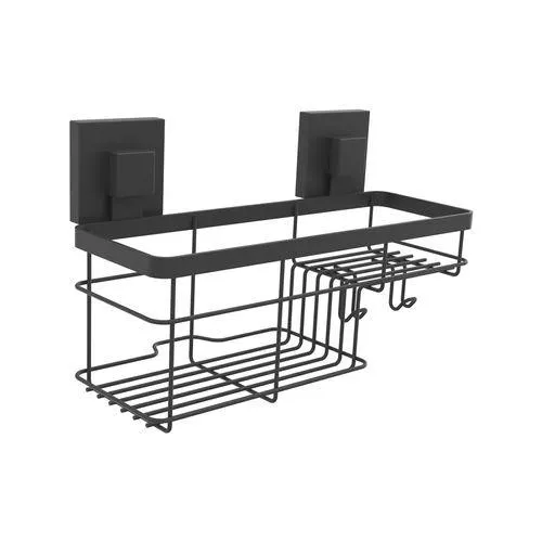 Fusion-Loc 26kg Black Matte Suction Combo Shower Caddy