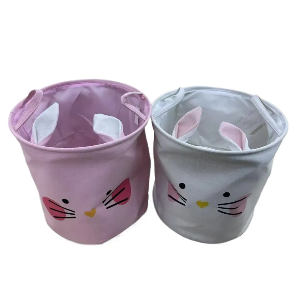 Kids Storage Basket with Bunny Ears Round 35cm