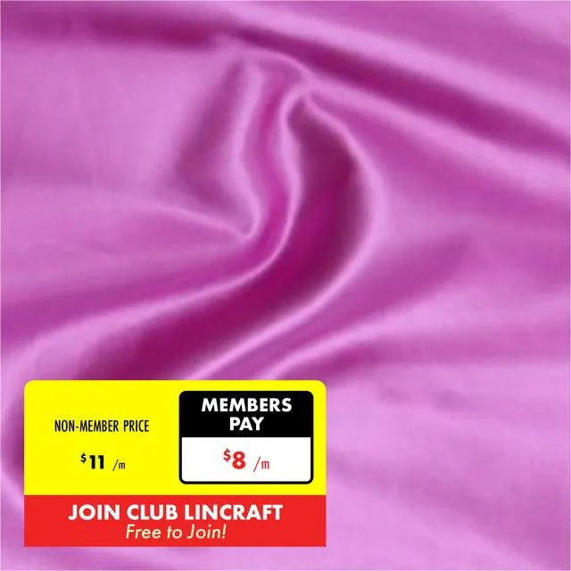 Party Satin Fabric, Fuchsia- Width 150cm