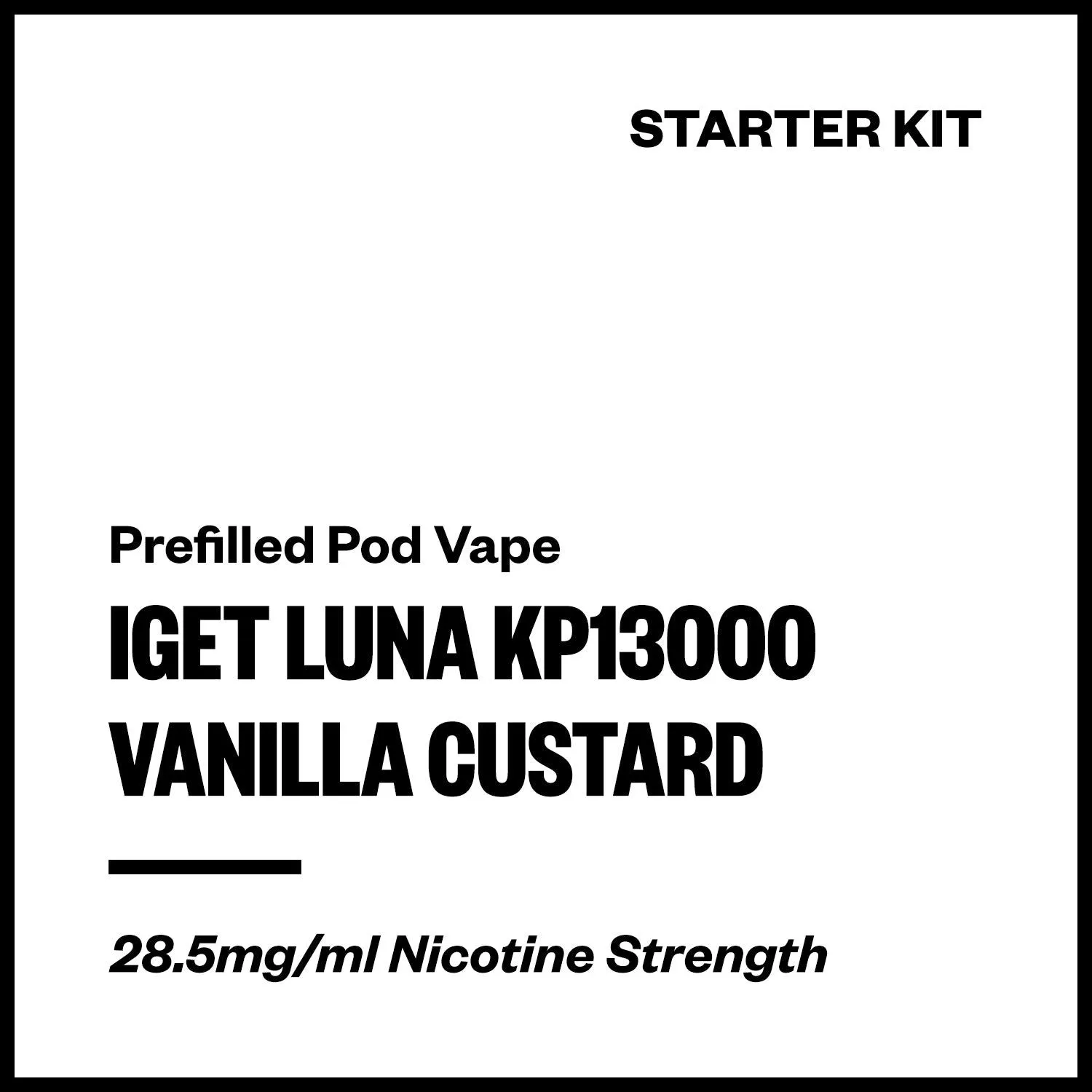 IGET Luna KP13000 - Vanilla Custard (Starter Kit)