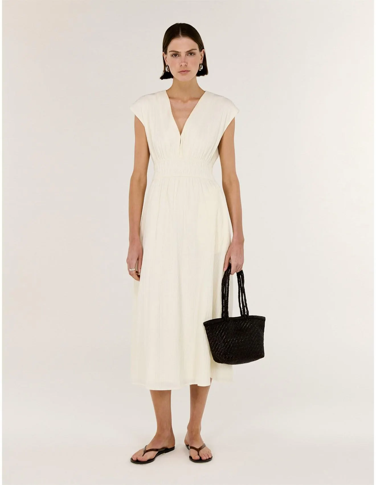 ODE V-NECK MIDI DRESS