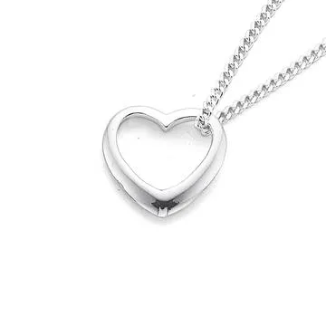 Sterling Silver Open Heart Pendant