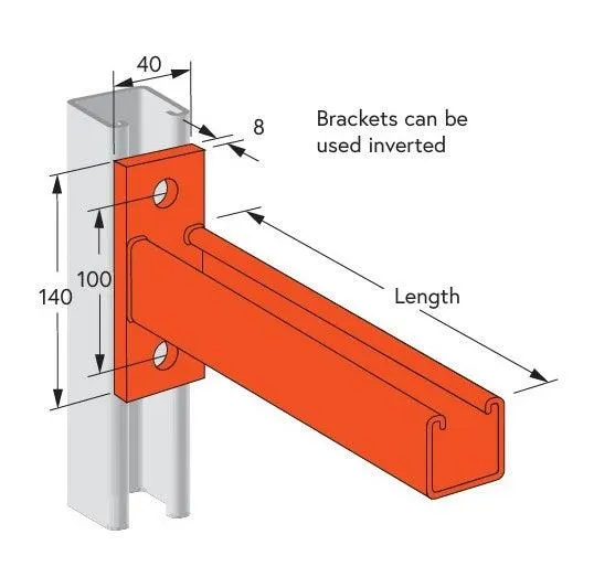 Cantilever Bracket 300mm Unbraced HDG