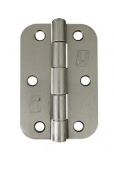 Hinge Steel 89x58x2mm R1/2 Satin Nickel (Greased Pin)