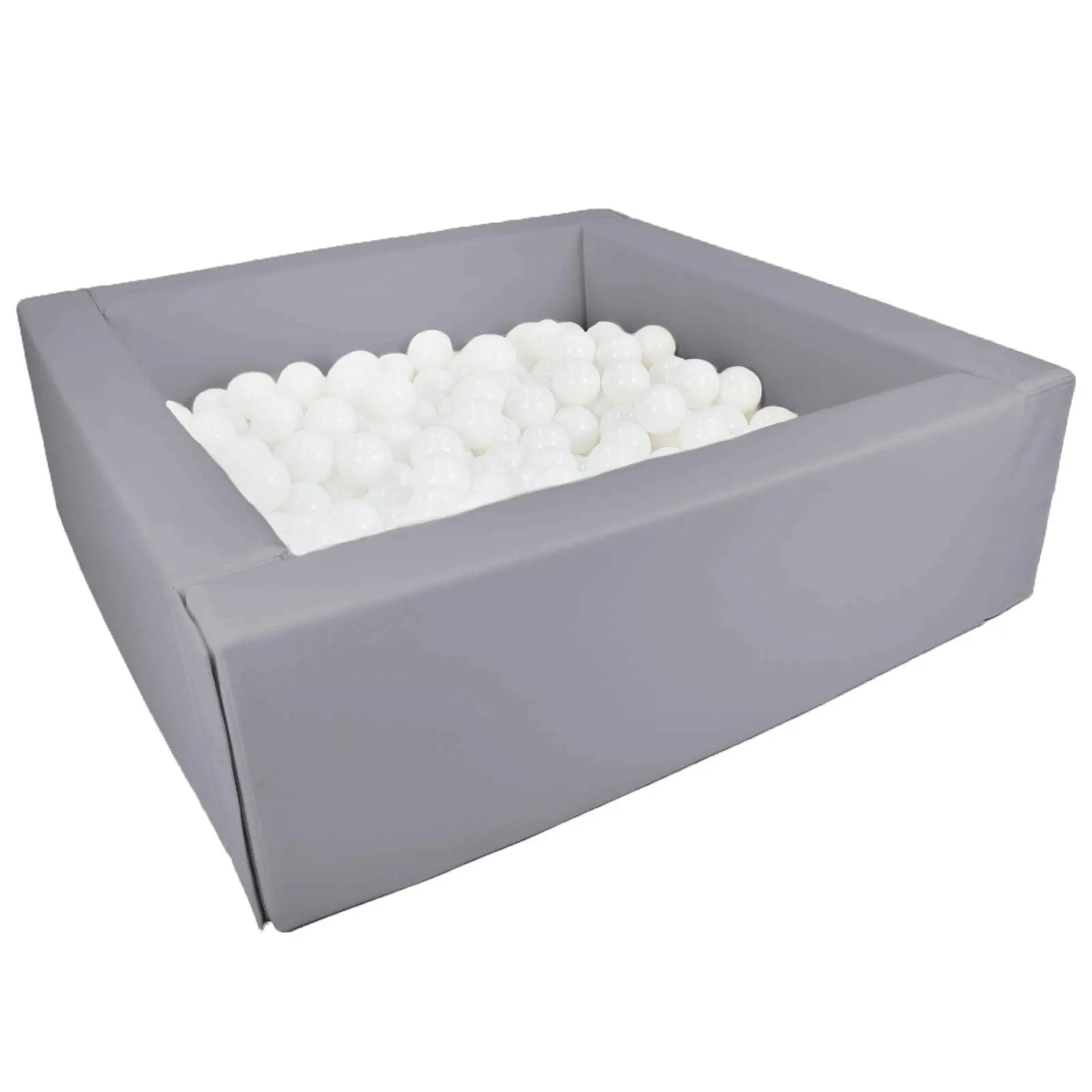 Eco Leather Grey Soft Play Ball - 200 white balls