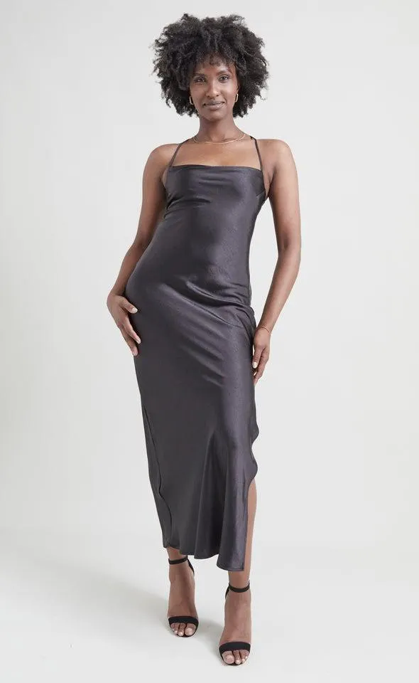 Satin Low Cross Back Gown