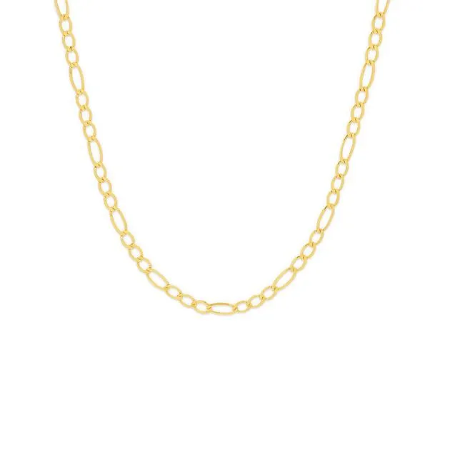 9ct Gold Solid Figaro 3+1 Chain