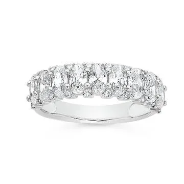 Silver 10 Oval CZ Anniversary Ring Size O